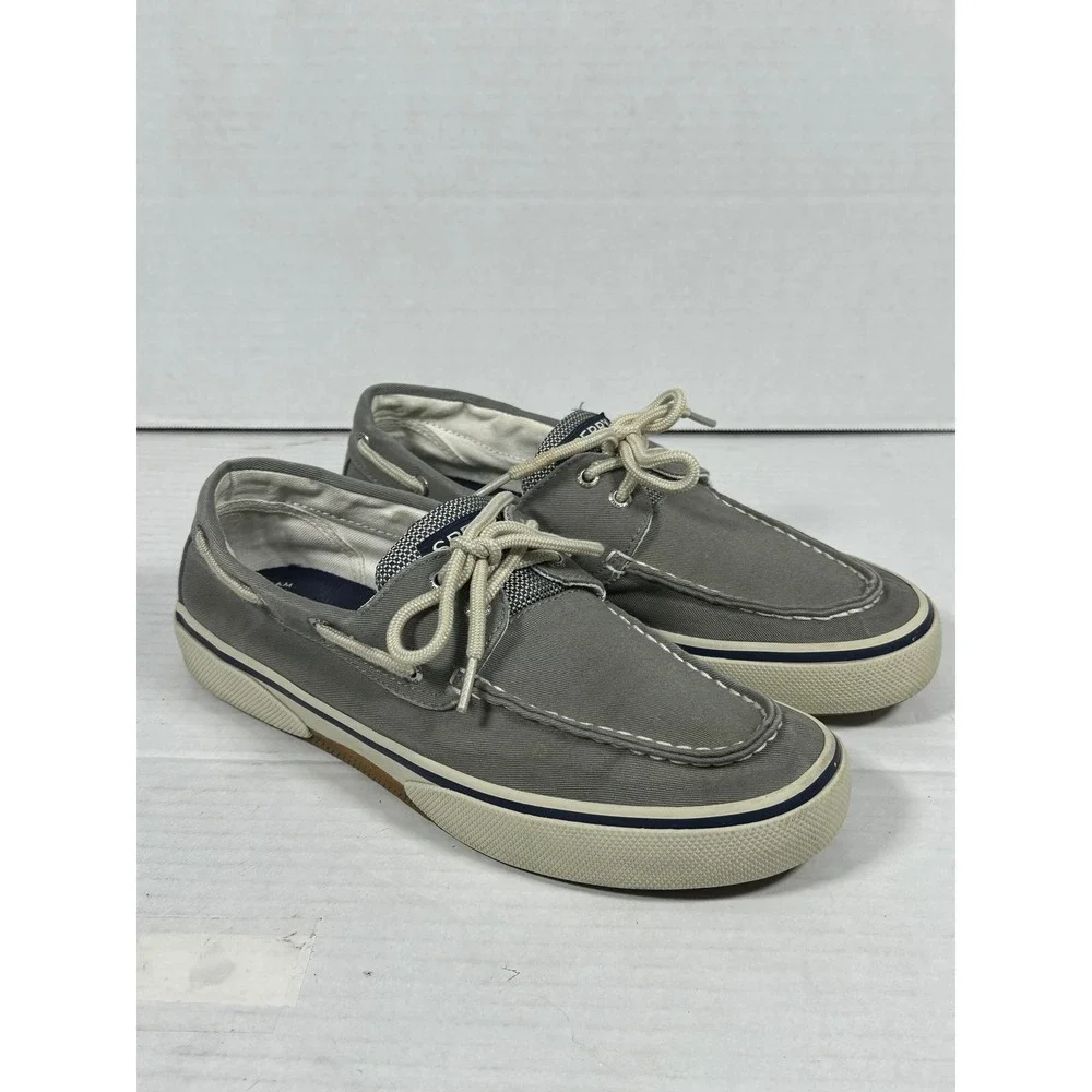 Sperry Top-Sider Bahama II Mens Grey Canvas Boat Shoes Sneakers 0772830 Size 9